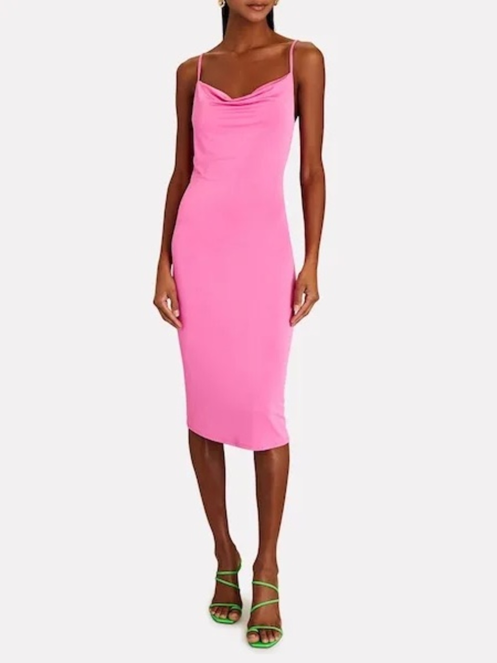 L'AGENCE Pink Midi Slip Dress
